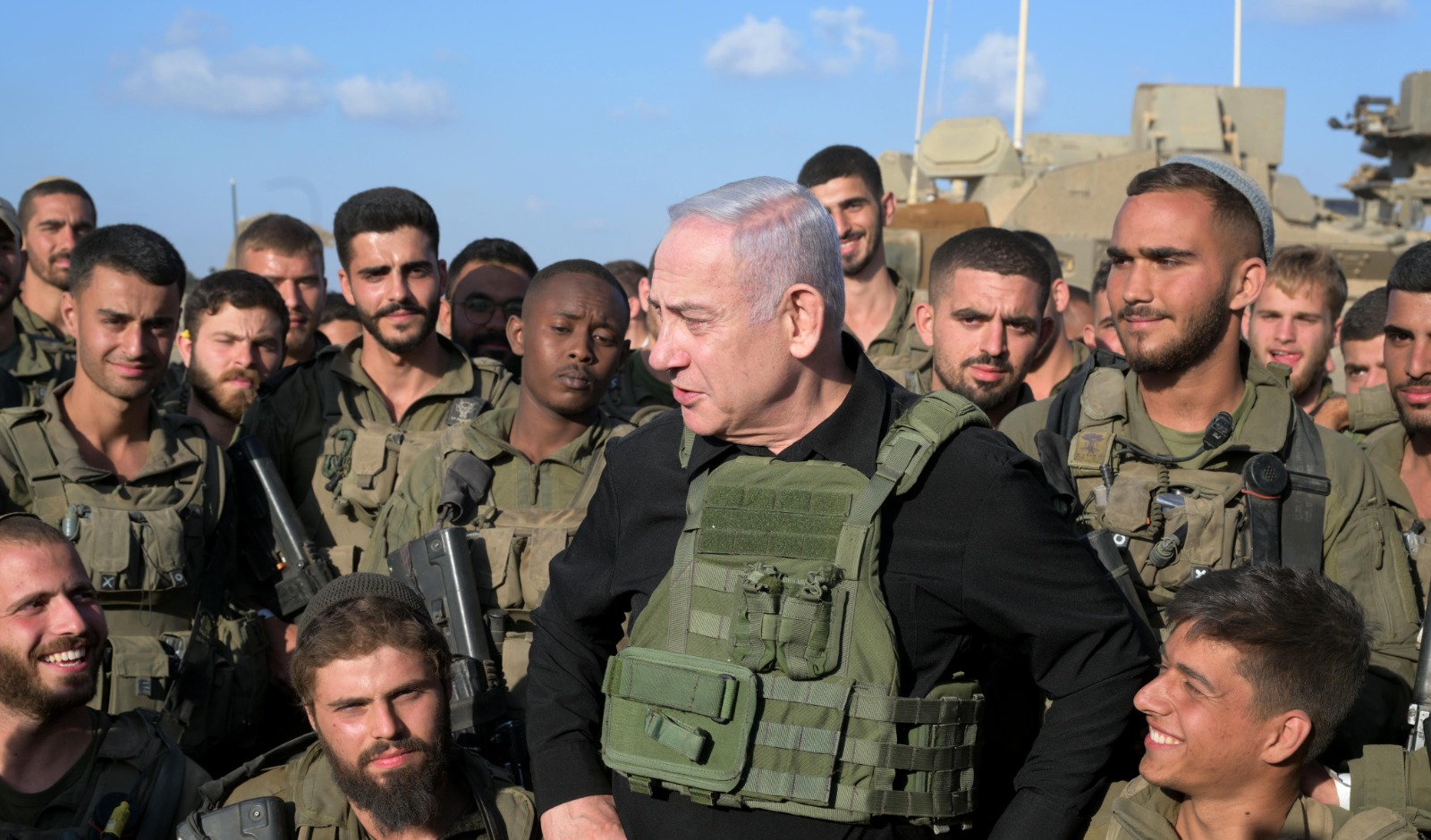 Israeli Prime Minister Benjamin Netanyahu met with combat soldiers at the Gaza border on Thursday October 19, 2023 and said to
